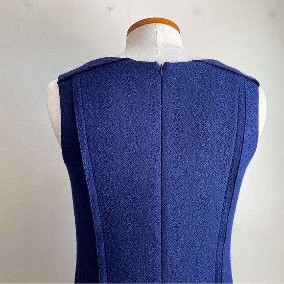 Ann Taylor Wool Peplum Boucle Navy Blue Sleeveless Dress Career Event Wedding 14 - Picture 2 of 10